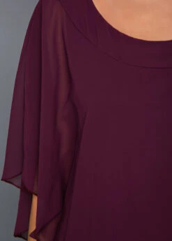 Faux Two Piece Solid 3/4 Sleeve Round Neck Dress 9 Faux Two Piece Solid 3/4 Sleeve Round Neck Dress -Women Clothing Sales Store 284132 P 16345325878934