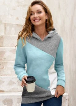Light Blue Decorative Button Contrast Long Sleeve Hoodie -Women Clothing Sales Store 295348 P 1640936779545