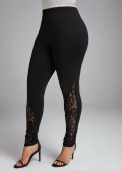 Black Lace Skinny Elastic Waist High Waisted Pants -Women Clothing Sales Store 333059 P 16849774473053