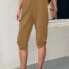 Light Camel Pocket Jogger Elastic Waist Pants
