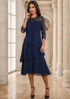 Navy Umbrella Hem Sequin A Line Dress 16 Navy Umbrella Hem Sequin A Line Dress -Women Clothing Sales Store 334851 P 16950047136307