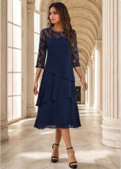 Navy Umbrella Hem Sequin A Line Dress 17 Navy Umbrella Hem Sequin A Line Dress -Women Clothing Sales Store 334851 P 16950047138658