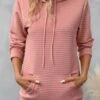 Dusty Pink Pocket Long Sleeve Hoodie