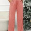 Dusty Pink Pocket Elastic Waist High Waisted Pants